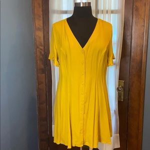 Forever 21 mustard yellow button up dress NWT 2X
